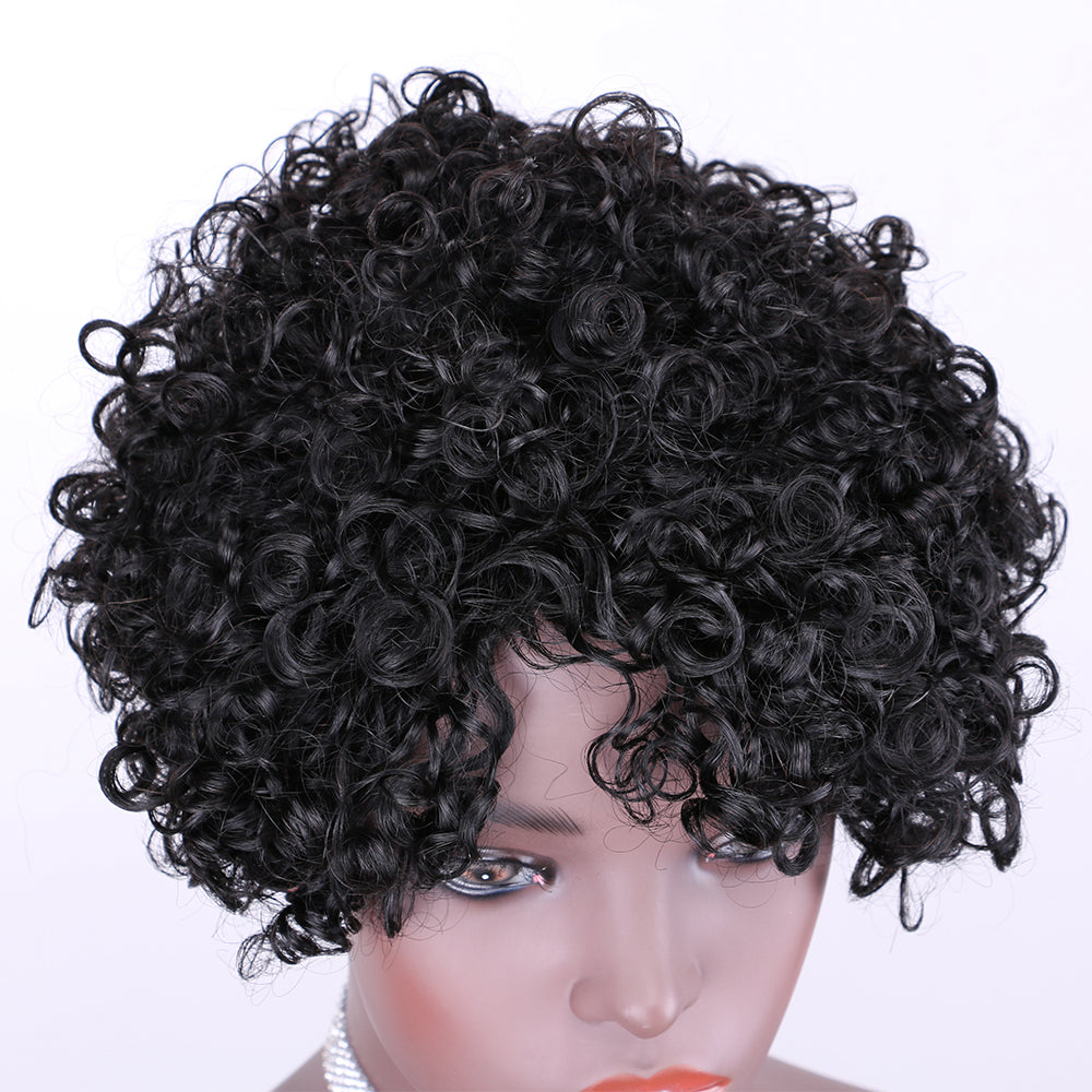 Pixie Cut wig 100%Human Hair Curl Short Wigs Layered Wigs Full Machine Made Wig item#9042