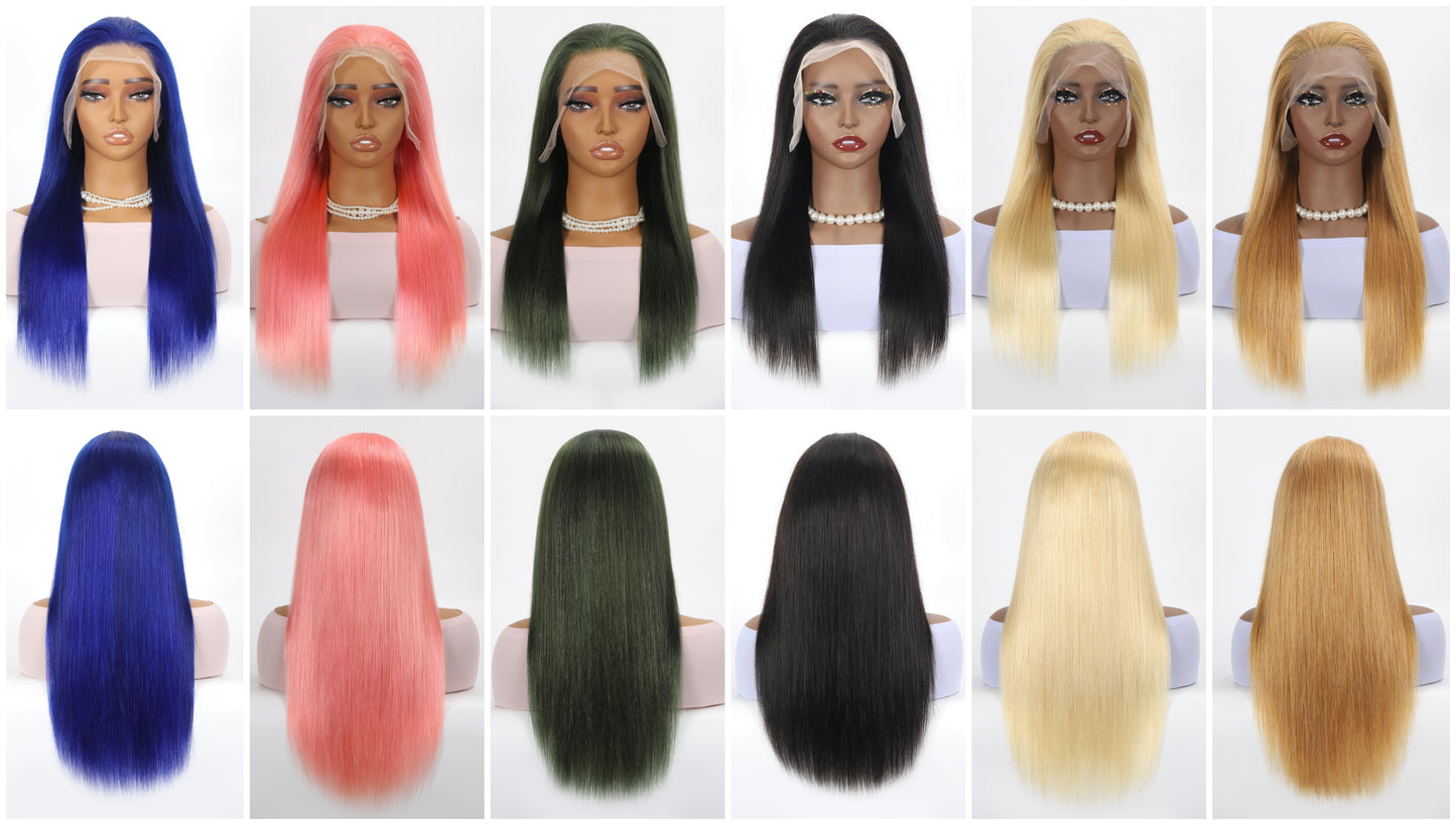 PERSONALIZED CUSTOMIZATION Lace Frontal Wig Hand Tied 13*4 100%Virgin Remy Human Hair Bundle Wig