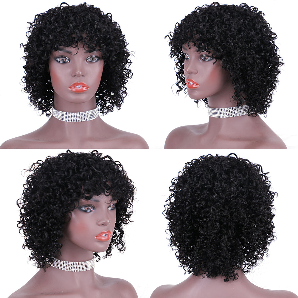 Full wig 100%Human Hair Full Machine Made Wig  item#9137