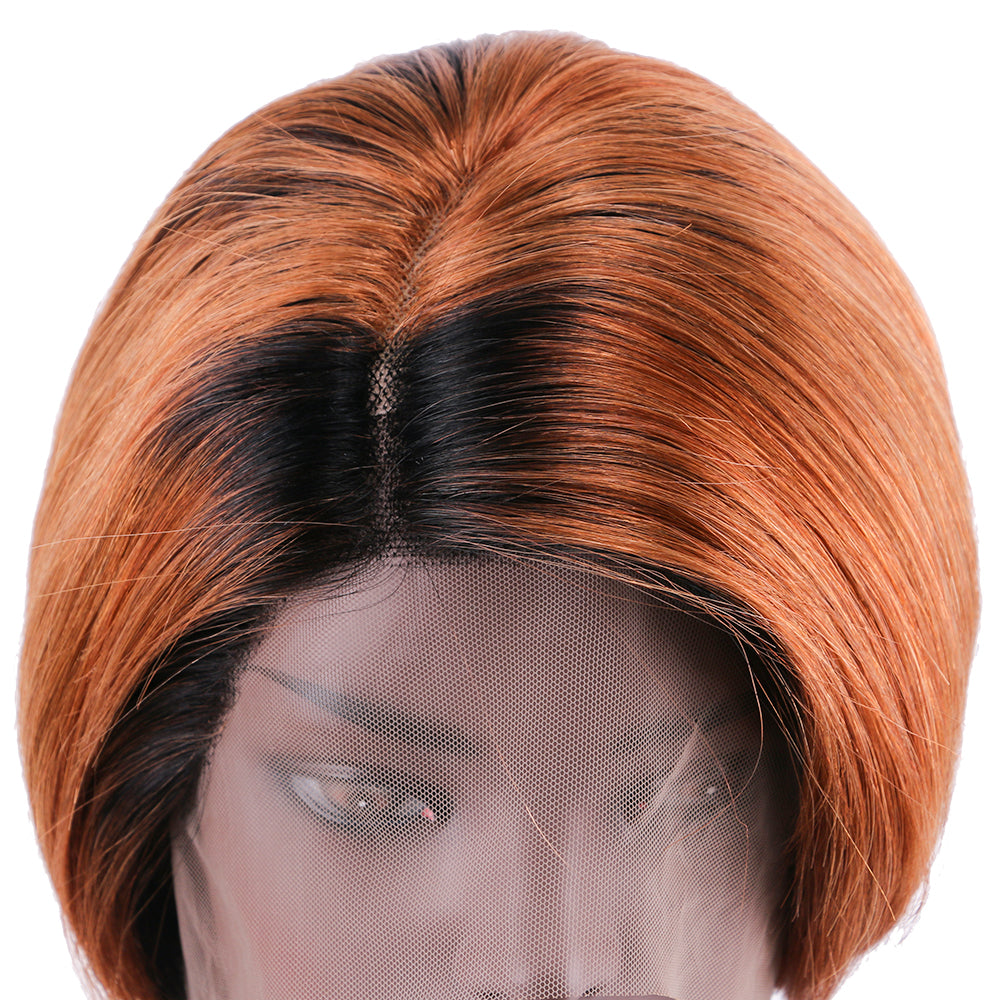 Lace Frontal Wig 13*1 T Part 100%Human Hair Right Parting item#9227