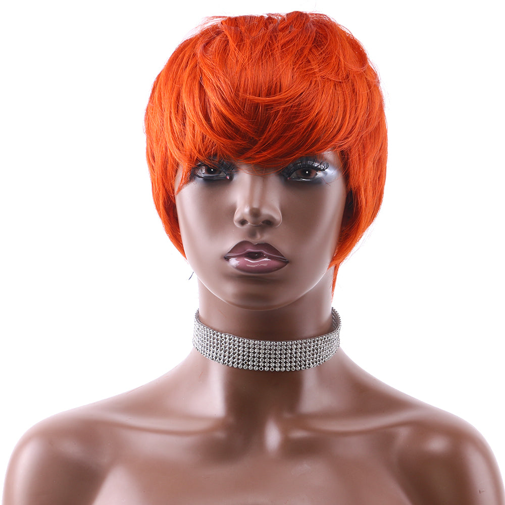 Pixie Cut wig 100%Human Hair Curl Short Wigs Layered Wigs Full Machine Made Wig item#2261