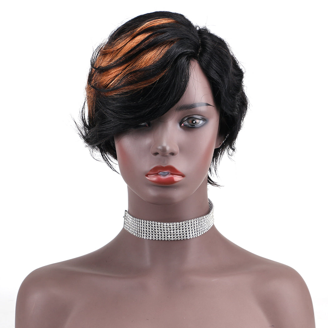 Pixie Cut wig 100%Human Hair Short Wigs Layered Wigs Full Machine Made Wig item#9202