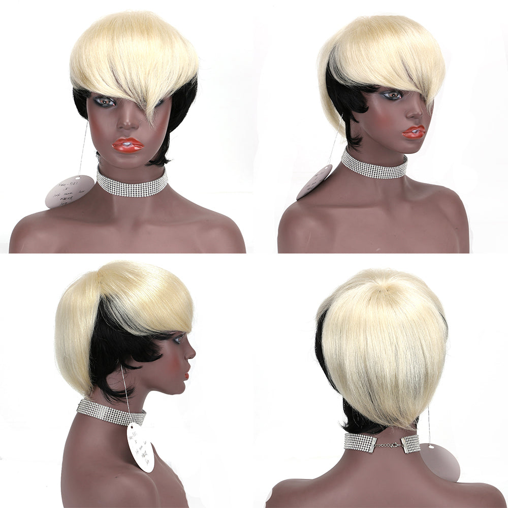 Pixie Cut wig 100%Human Hair Curl Short Wigs Layered Wigs Full Machine Made Wig item#9183