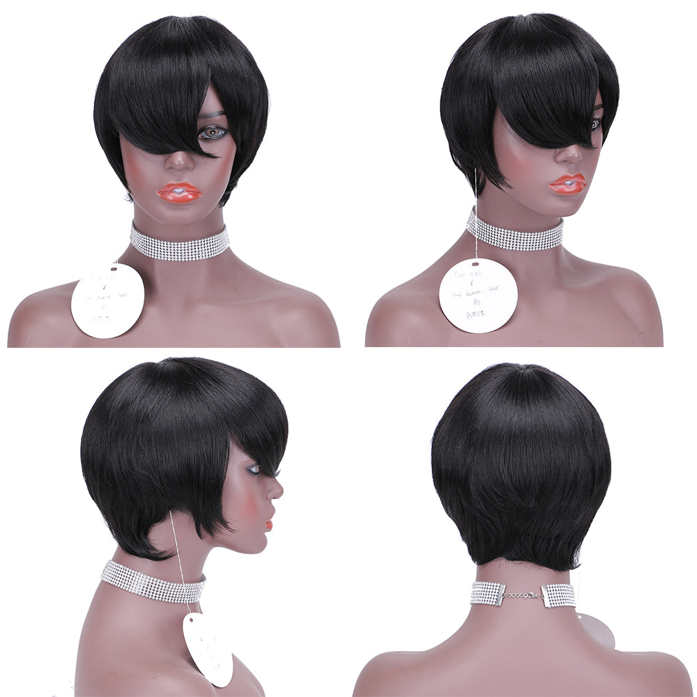 Pixie Cut wig 100%Human Hair Curl Short Wigs Layered Wigs Full Machine Made Wig item#9184