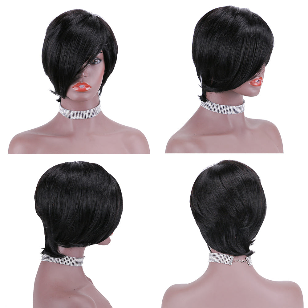 Pixie Cut wig 100%Human Hair Curl Short Wigs Layered Wigs Full Machine Made Wig item#9188