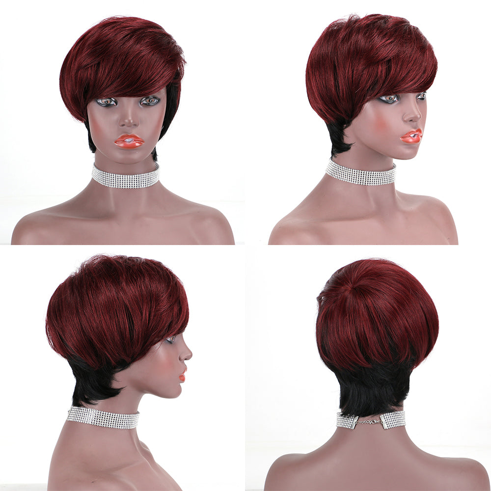 Pixie Cut wig 100%Human Hair Curl Short Wigs Layered Wigs Full Machine Made Wig item#9186