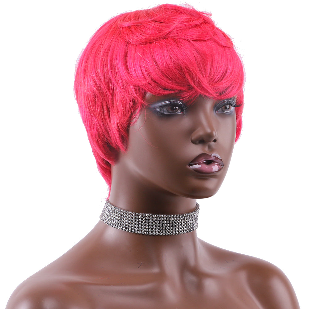 Pixie Cut wig 100%Human Hair Curl Short Wigs Layered Wigs Full Machine Made Wig item#2261