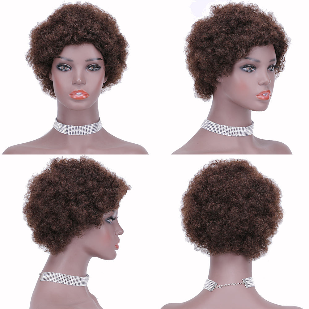 Pixie Cut wig 100%Human Hair Curl Short Wigs Layered Wigs Full Machine Made Wig item#9032