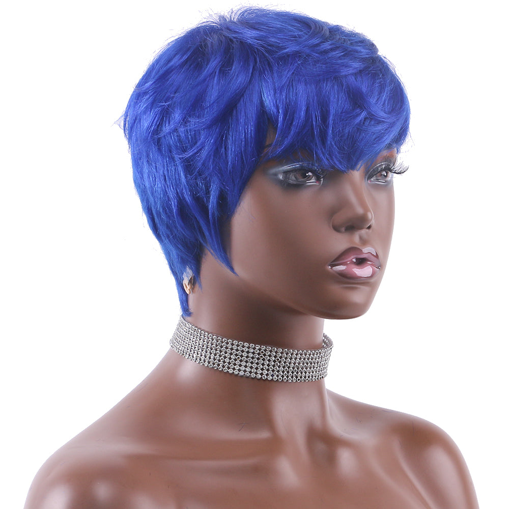 Pixie Cut wig 100%Human Hair Curl Short Wigs Layered Wigs Full Machine Made Wig item#2261