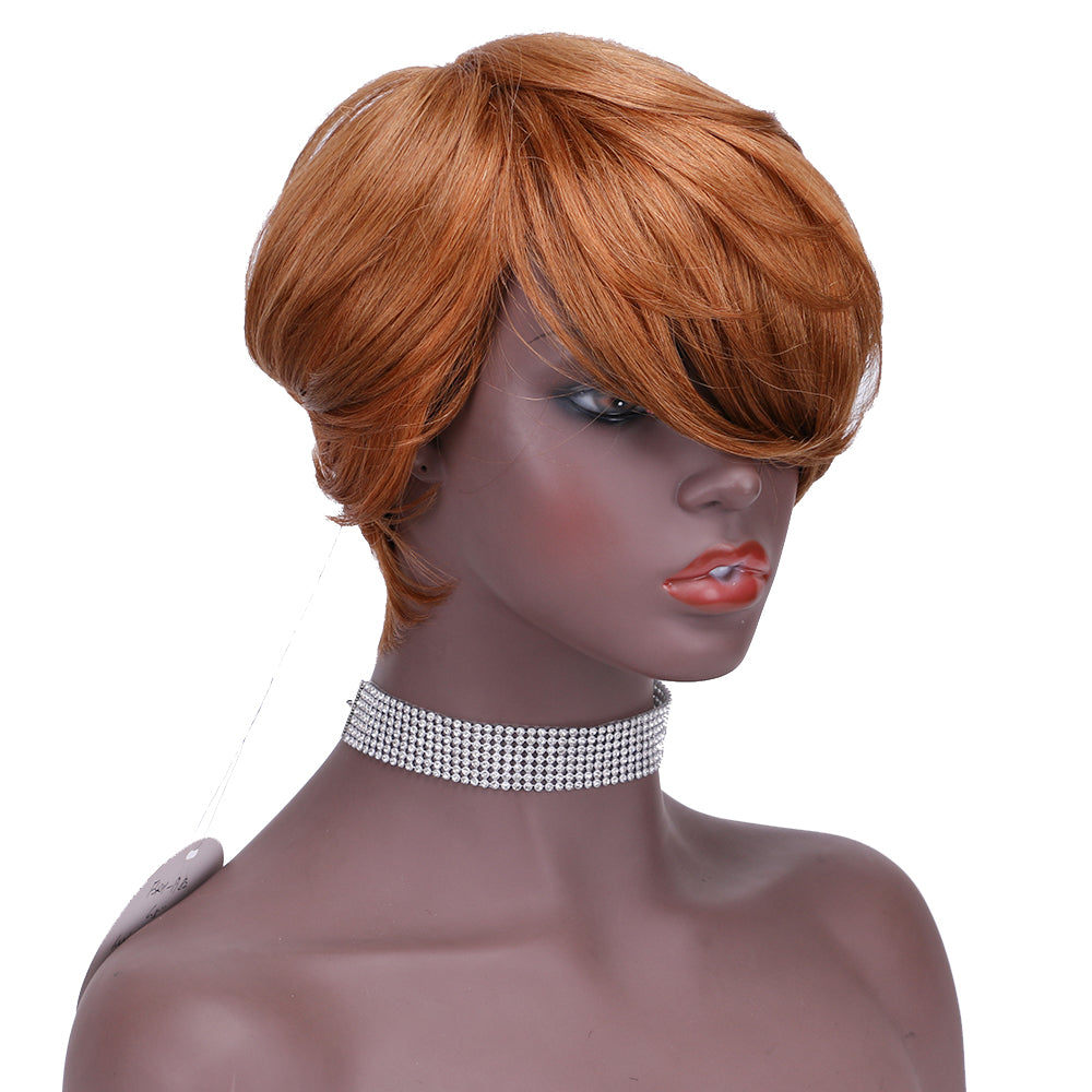 Pixie Cut wig 100%Human Hair Curl Short Wigs Layered Wigs Full Machine Made Wig item#9182