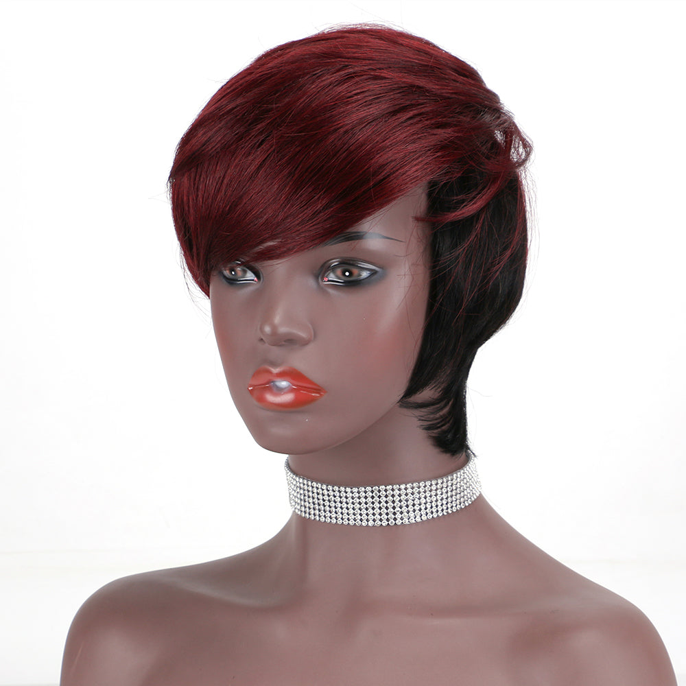 Pixie Cut wig 100%Human Hair Curl Short Wigs Layered Wigs Full Machine Made Wig item#9186