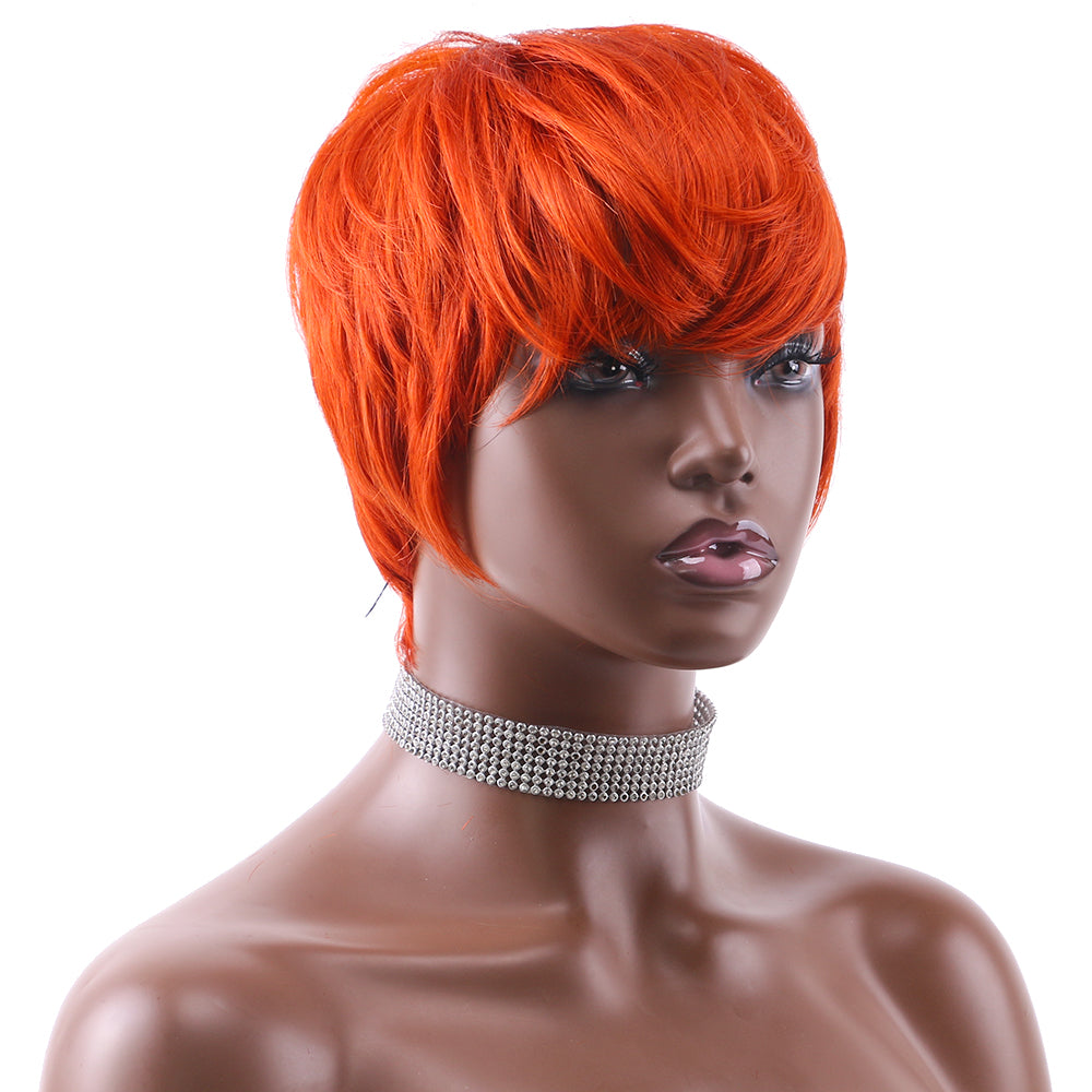 Pixie Cut wig 100%Human Hair Curl Short Wigs Layered Wigs Full Machine Made Wig item#2261