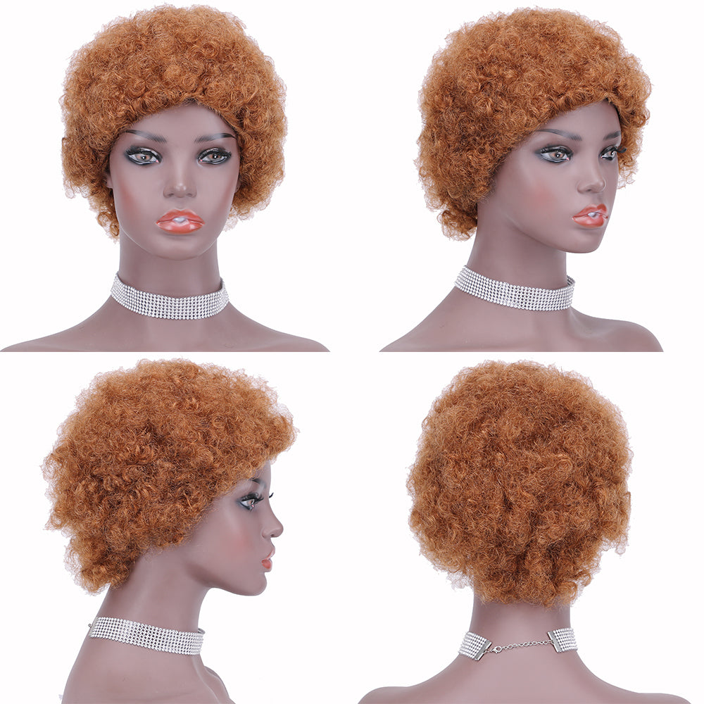 Pixie Cut wig 100%Human Hair Curl Short Wigs Layered Wigs Full Machine Made Wig item#9032