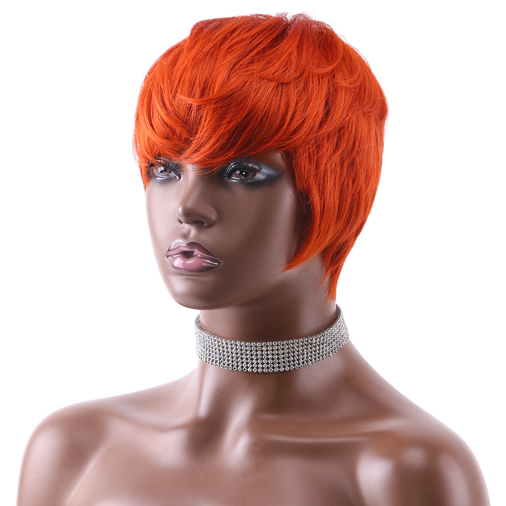 Pixie Cut wig 100%Human Hair Curl Short Wigs Layered Wigs Full Machine Made Wig item#2261