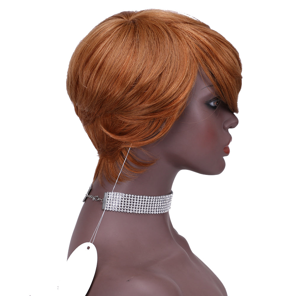 Pixie Cut wig 100%Human Hair Curl Short Wigs Layered Wigs Full Machine Made Wig item#9182