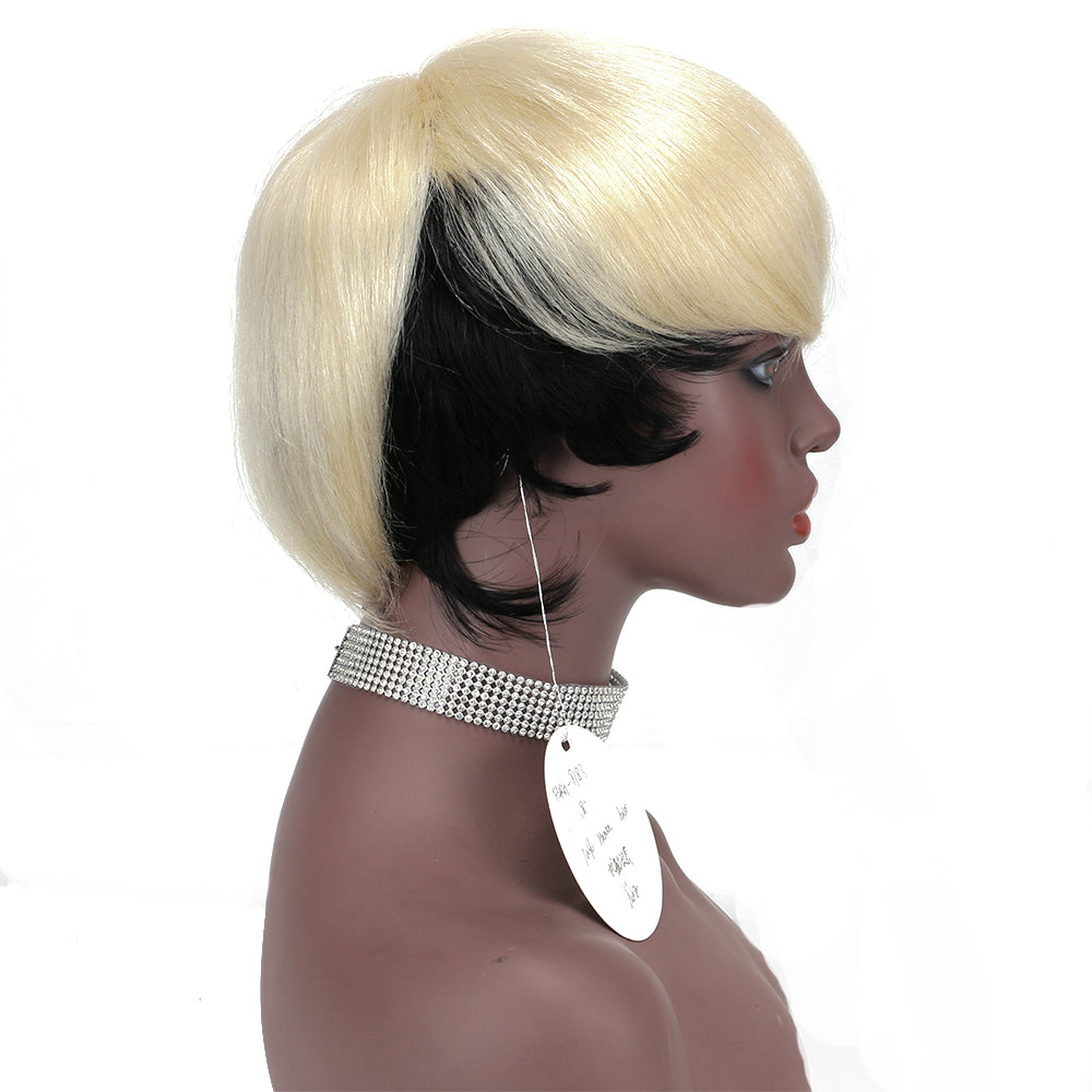 Pixie Cut wig 100%Human Hair Curl Short Wigs Layered Wigs Full Machine Made Wig item#9183