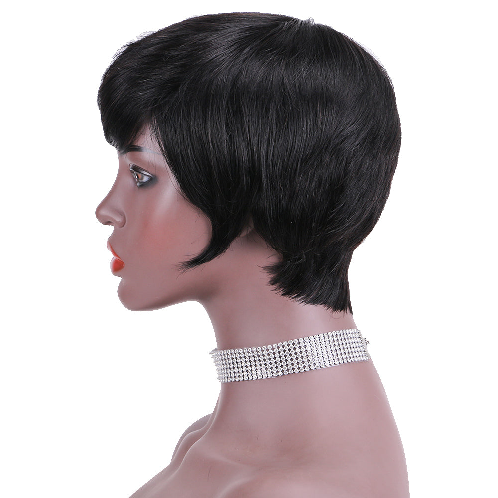 Pixie Cut wig 100%Human Hair Curl Short Wigs Layered Wigs Full Machine Made Wig item#9166