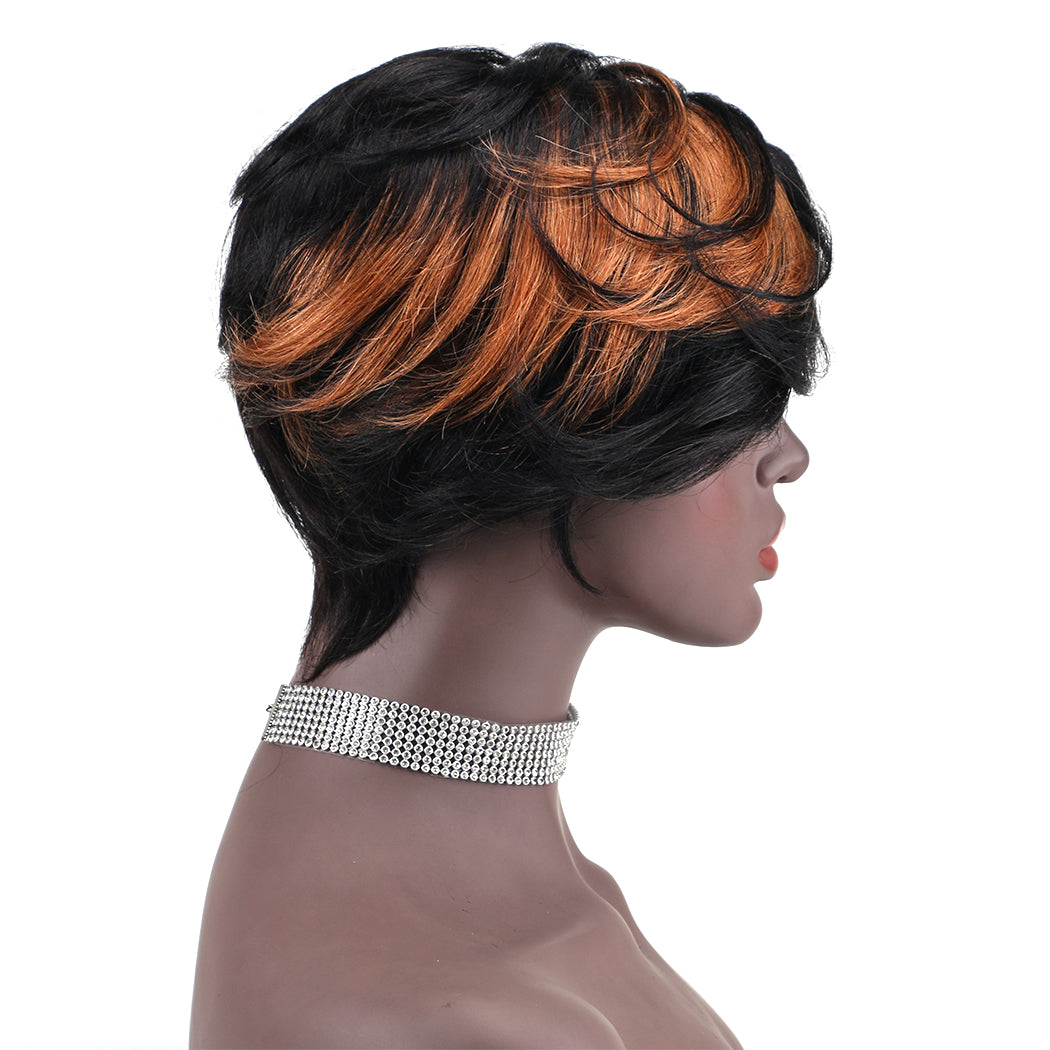 Pixie Cut wig 100%Human Hair Short Wigs Layered Wigs Full Machine Made Wig item#9202