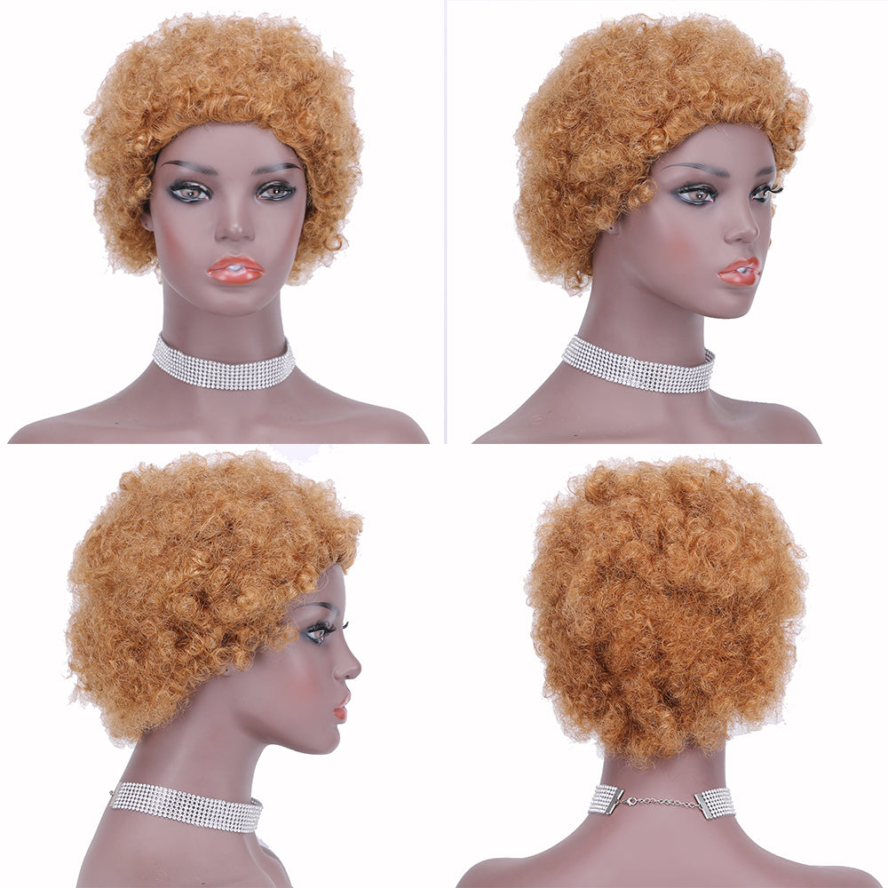 Pixie Cut wig 100%Human Hair Curl Short Wigs Layered Wigs Full Machine Made Wig item#9032