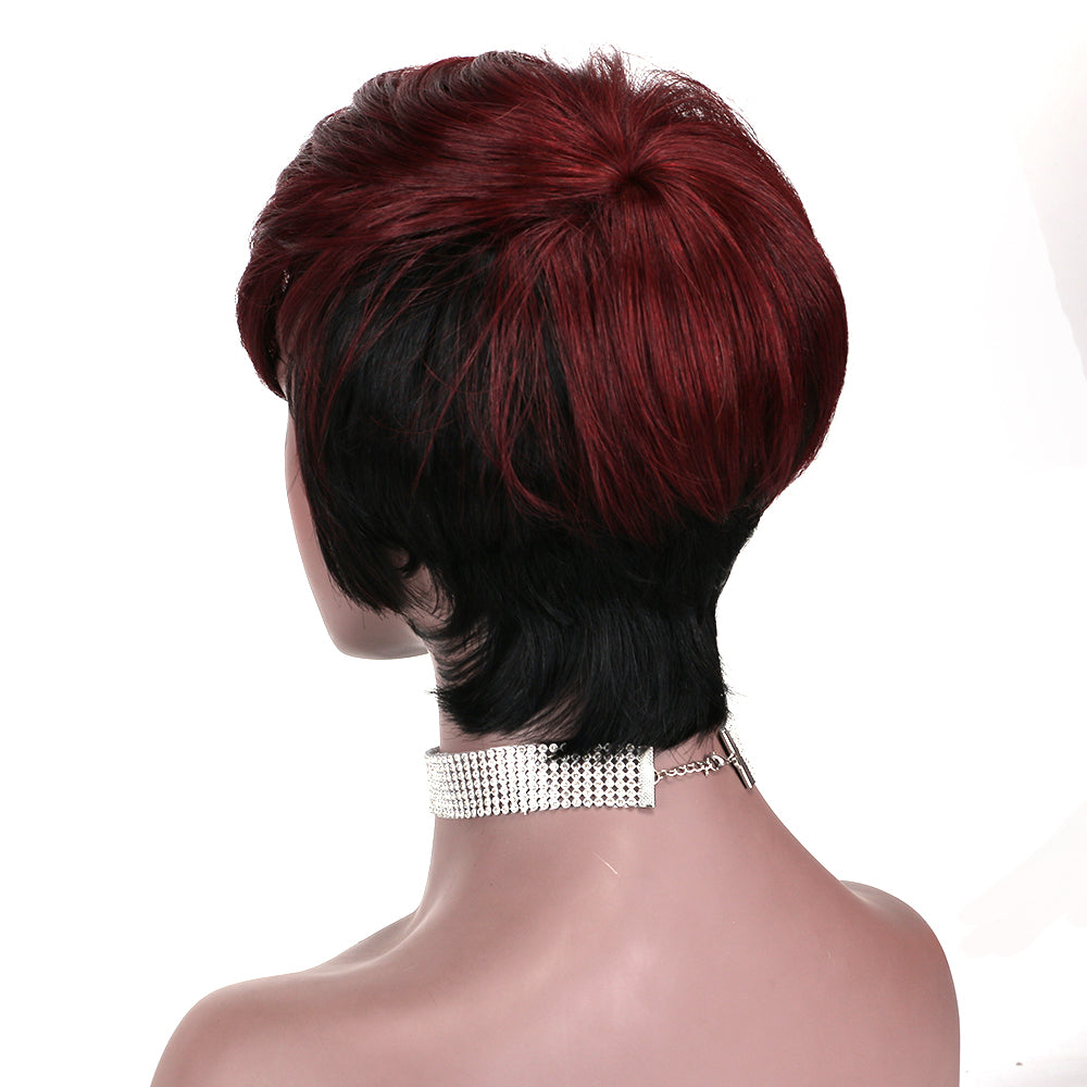 Pixie Cut wig 100%Human Hair Curl Short Wigs Layered Wigs Full Machine Made Wig item#9186