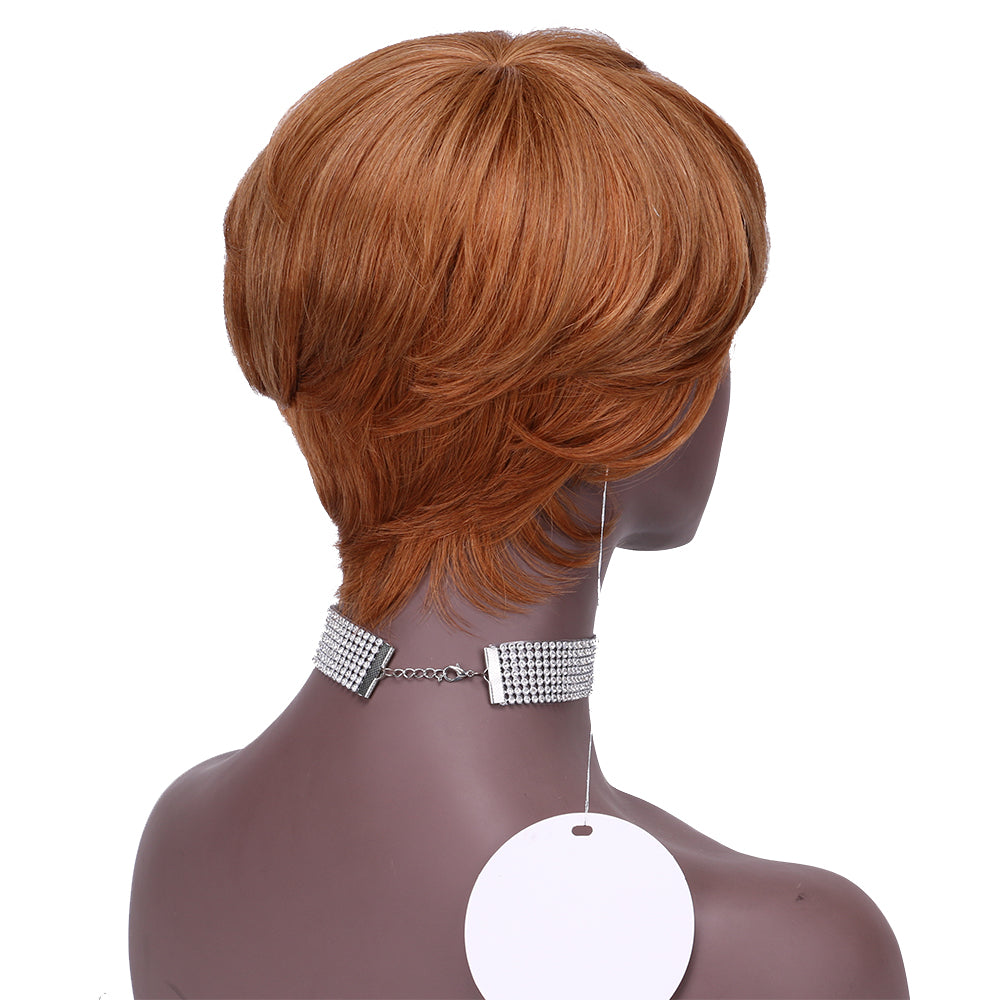 Pixie Cut wig 100%Human Hair Curl Short Wigs Layered Wigs Full Machine Made Wig item#9182