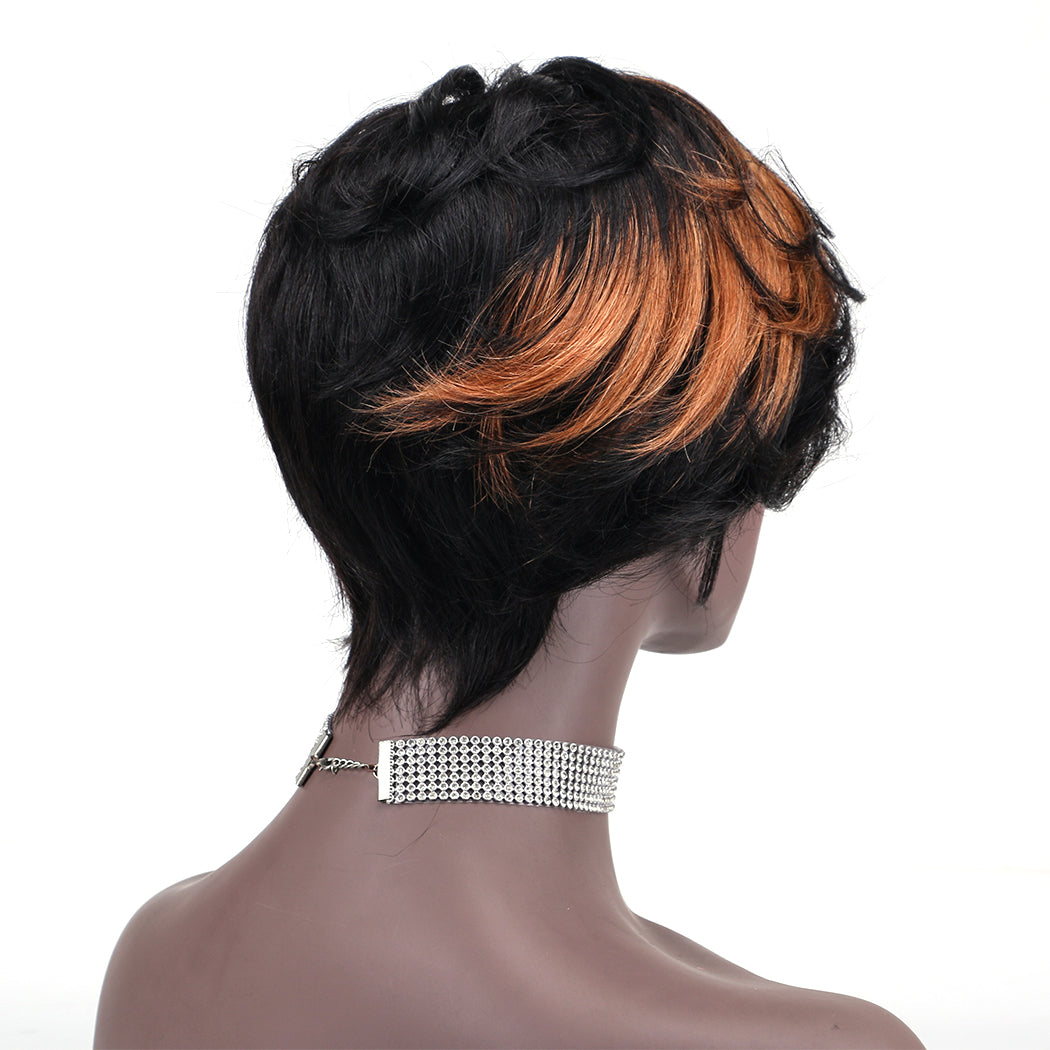 Pixie Cut wig 100%Human Hair Short Wigs Layered Wigs Full Machine Made Wig item#9202