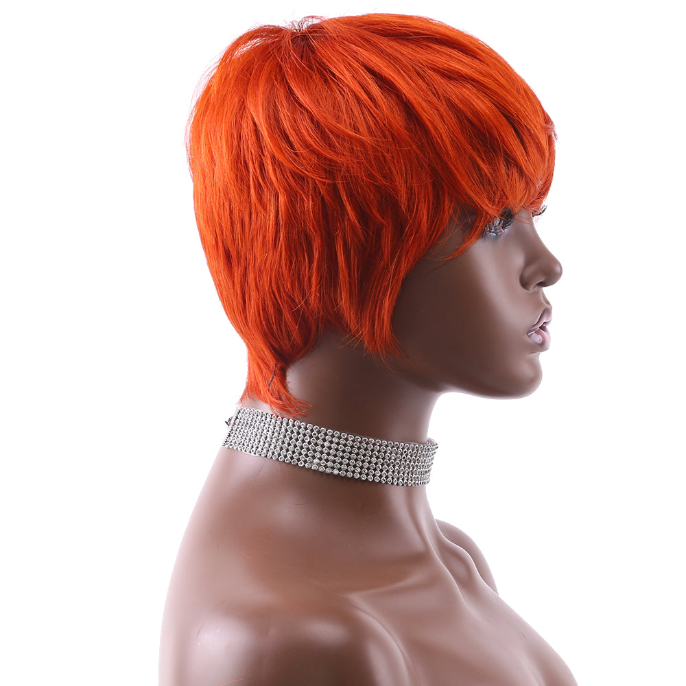 Pixie Cut wig 100%Human Hair Curl Short Wigs Layered Wigs Full Machine Made Wig item#2261