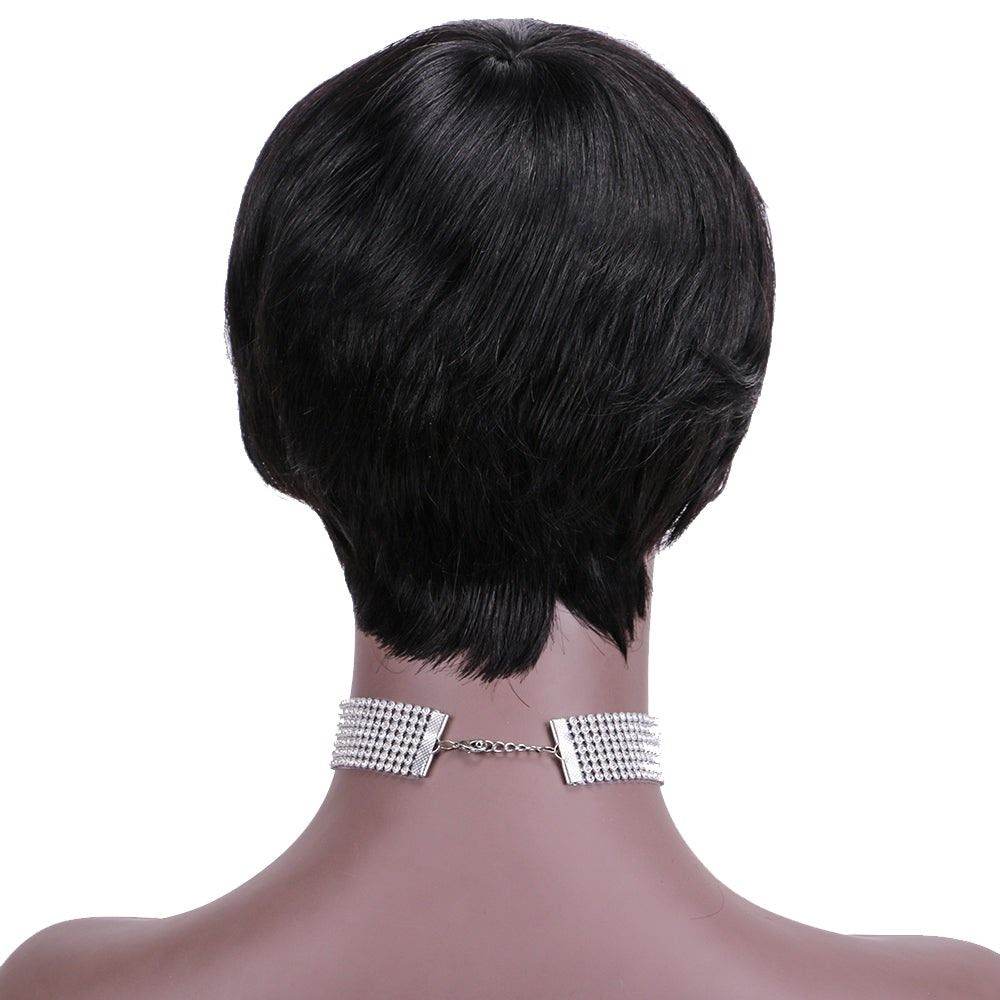 Pixie Cut wig 100%Human Hair Curl Short Wigs Layered Wigs Full Machine Made Wig item#9166