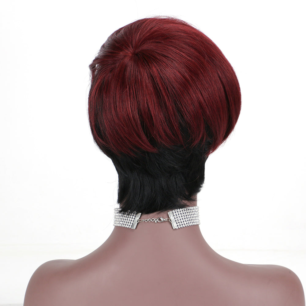 Pixie Cut wig 100%Human Hair Curl Short Wigs Layered Wigs Full Machine Made Wig item#9186