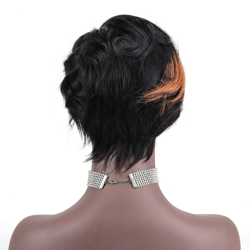 Pixie Cut wig 100%Human Hair Short Wigs Layered Wigs Full Machine Made Wig item#9202