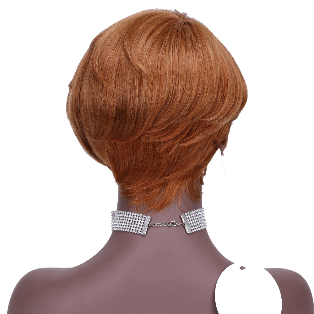 Pixie Cut wig 100%Human Hair Curl Short Wigs Layered Wigs Full Machine Made Wig item#9182