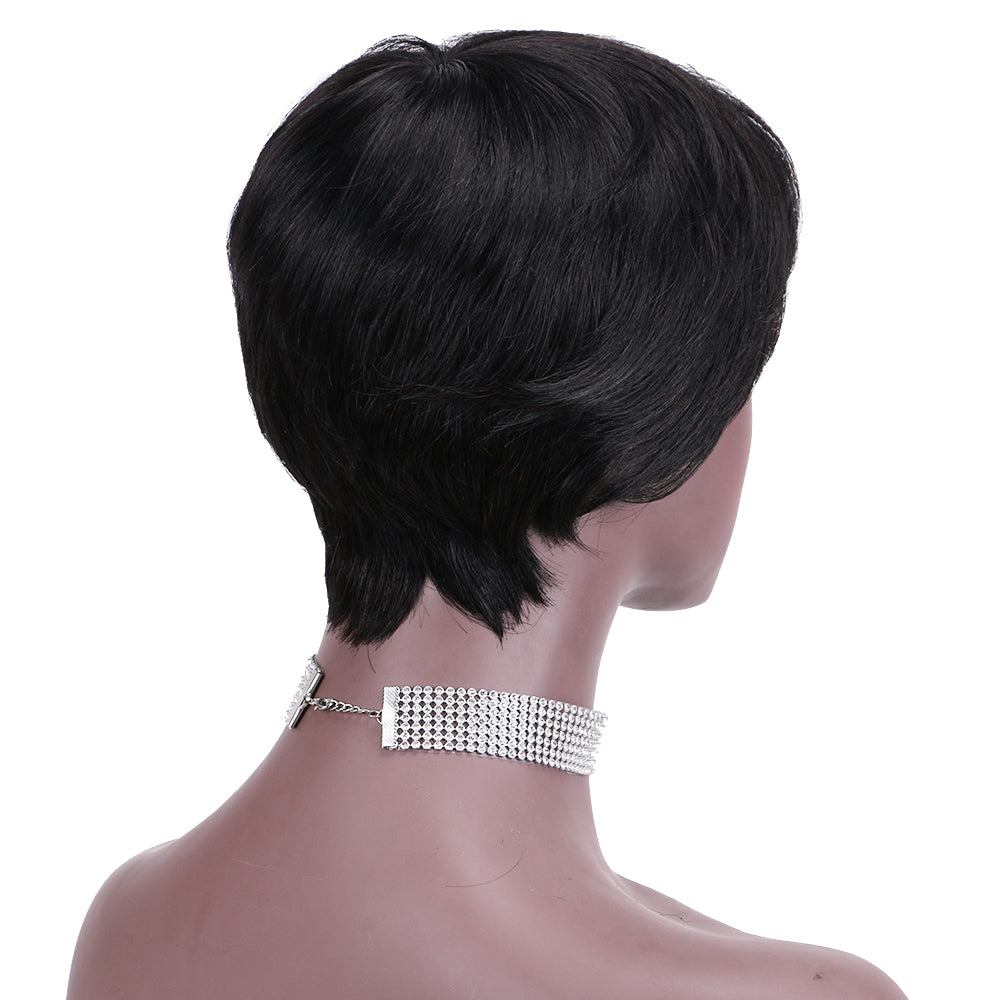 Pixie Cut wig 100%Human Hair Curl Short Wigs Layered Wigs Full Machine Made Wig item#9166