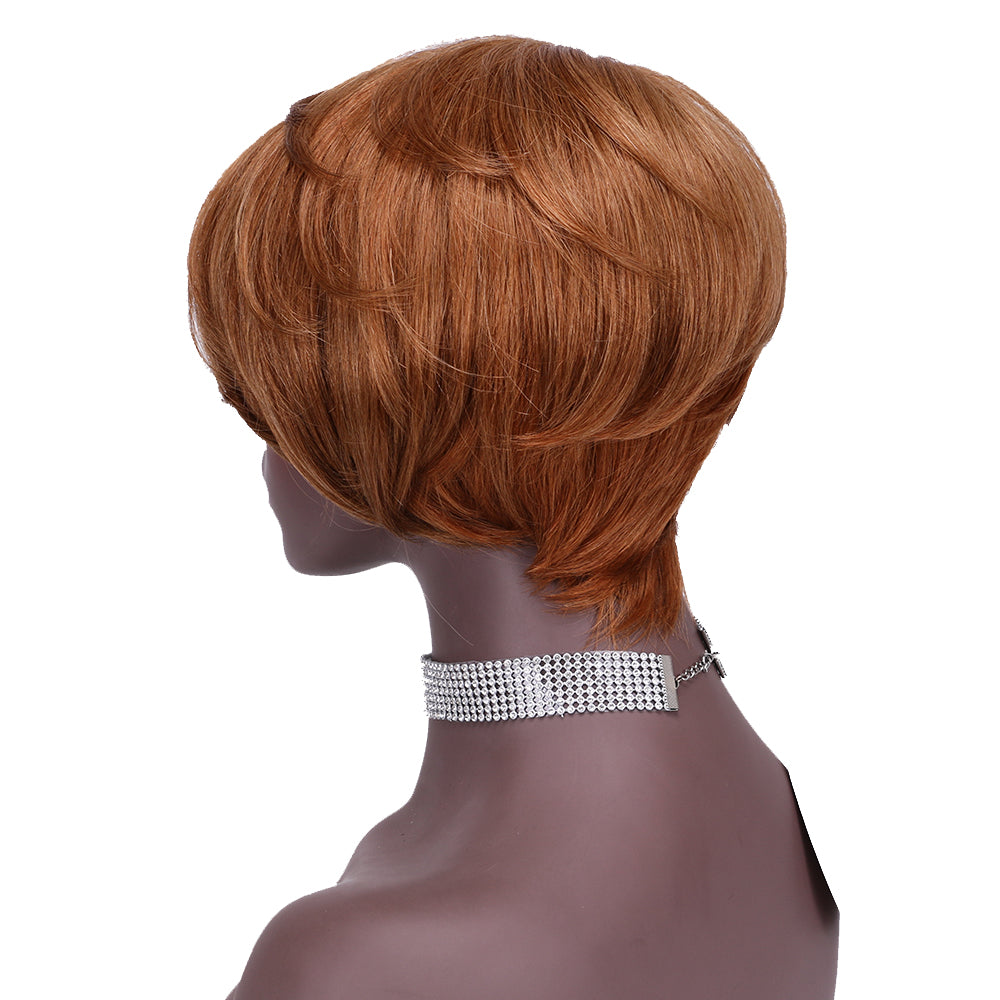 Pixie Cut wig 100%Human Hair Curl Short Wigs Layered Wigs Full Machine Made Wig item#9182