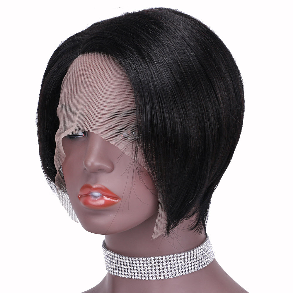 Lace Frontal Wig 13*1 T Part 100%Human Hair Right parting item#9164