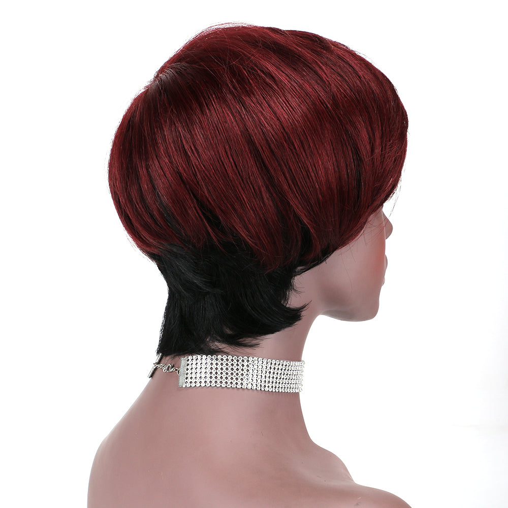 Pixie Cut wig 100%Human Hair Curl Short Wigs Layered Wigs Full Machine Made Wig item#9186