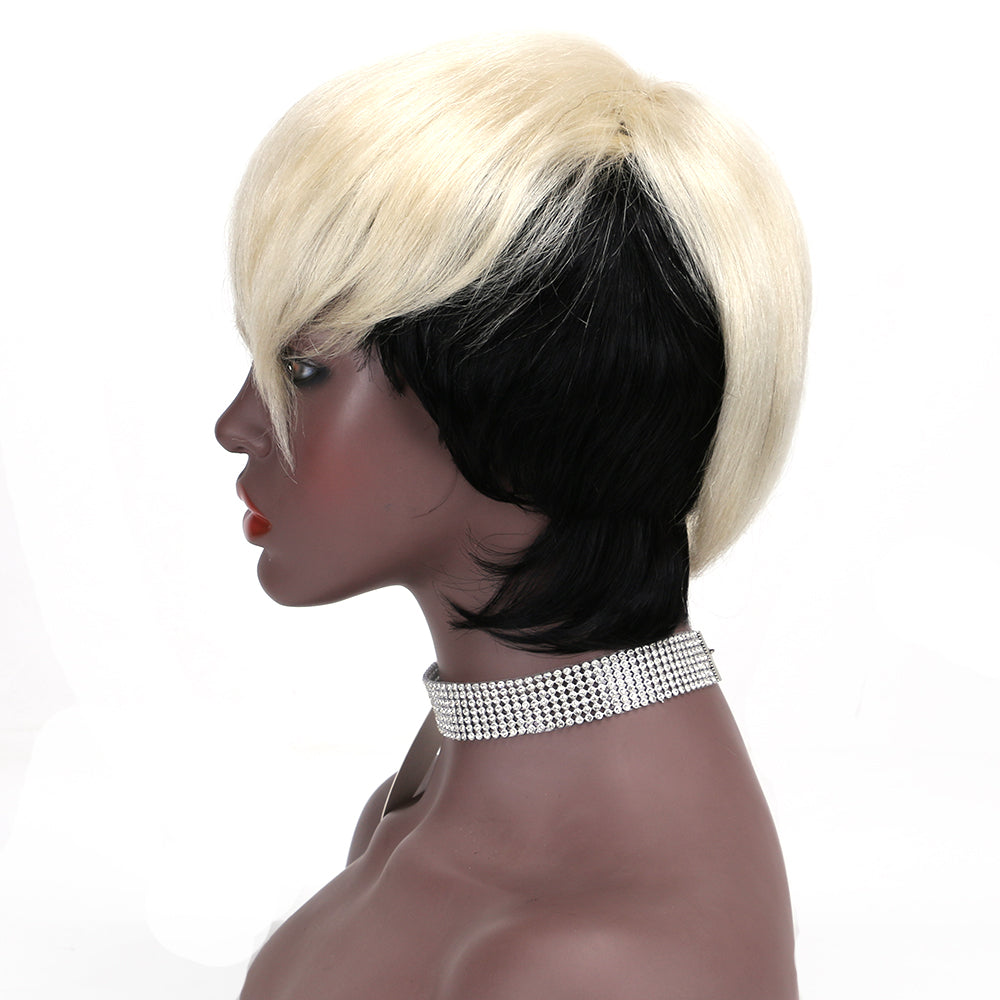 Pixie Cut wig 100%Human Hair Curl Short Wigs Layered Wigs Full Machine Made Wig item#9183