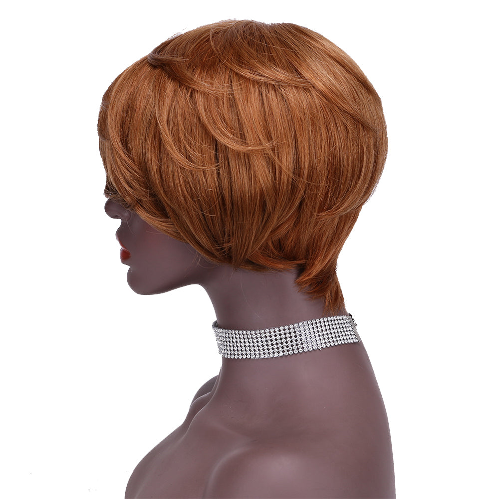 Pixie Cut wig 100%Human Hair Curl Short Wigs Layered Wigs Full Machine Made Wig item#9182