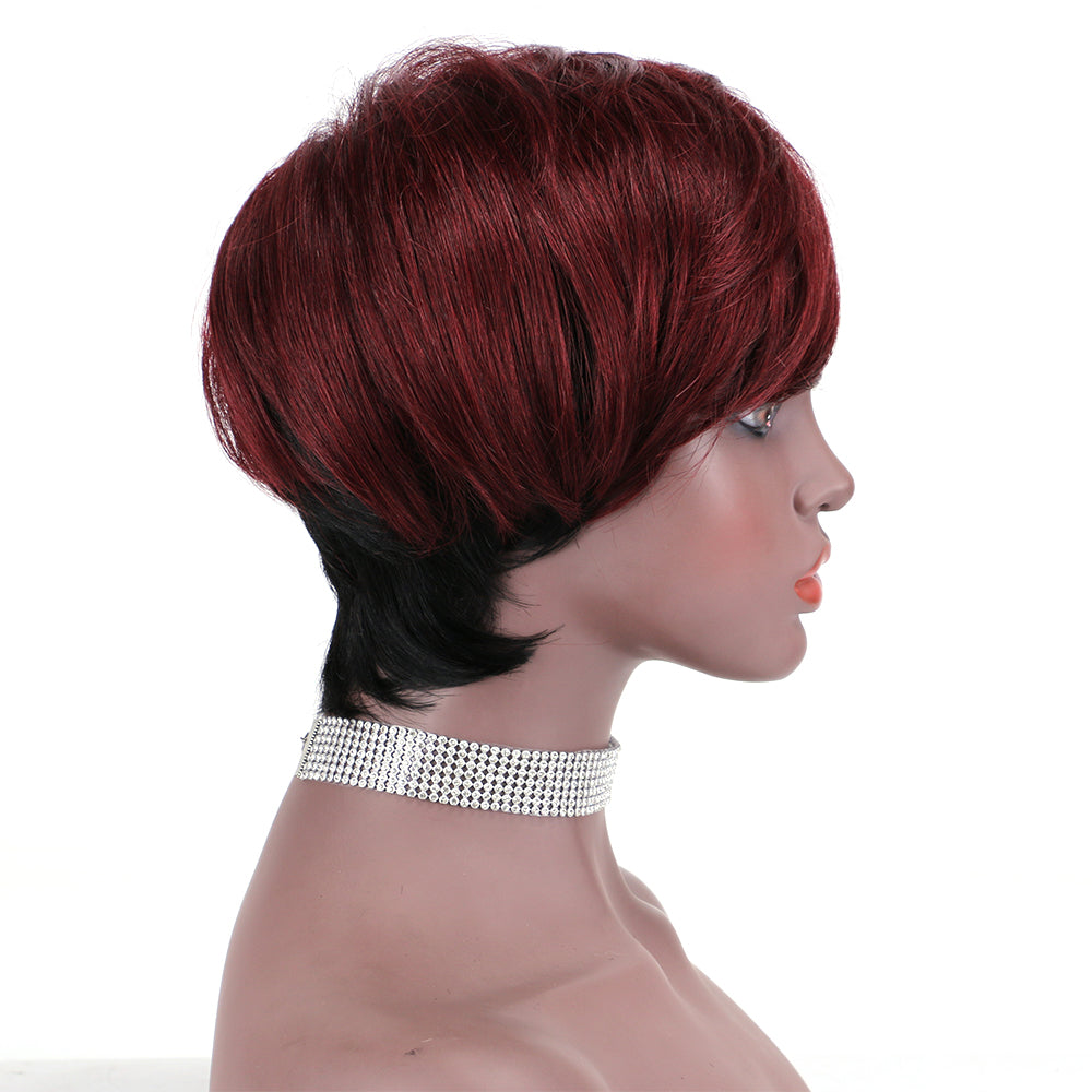 Pixie Cut wig 100%Human Hair Curl Short Wigs Layered Wigs Full Machine Made Wig item#9186