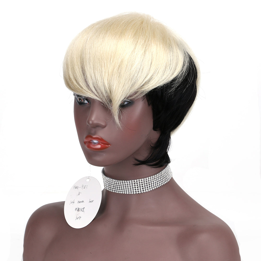 Pixie Cut wig 100%Human Hair Curl Short Wigs Layered Wigs Full Machine Made Wig item#9183