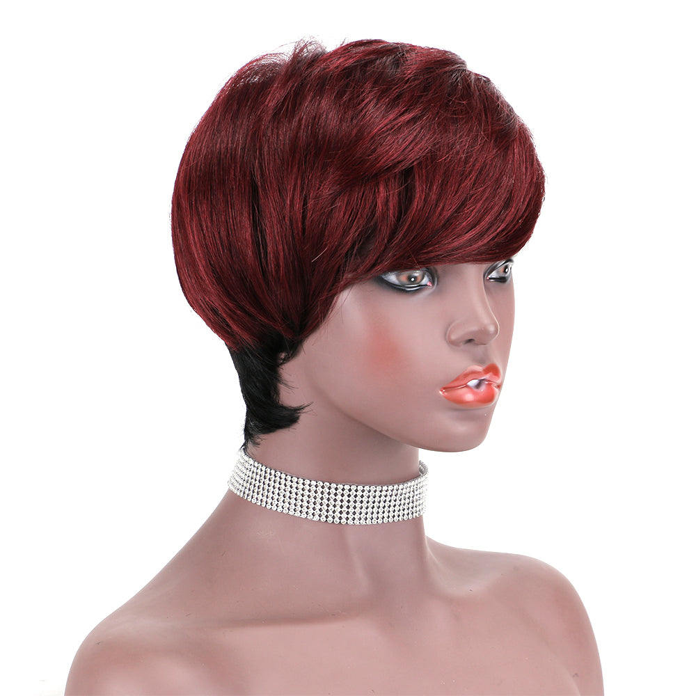 Pixie Cut wig 100%Human Hair Curl Short Wigs Layered Wigs Full Machine Made Wig item#9186