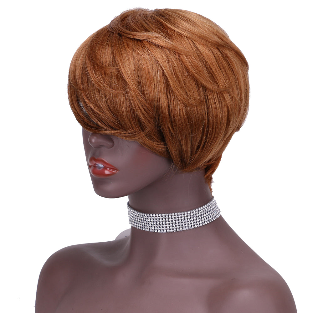 Pixie Cut wig 100%Human Hair Curl Short Wigs Layered Wigs Full Machine Made Wig item#9182