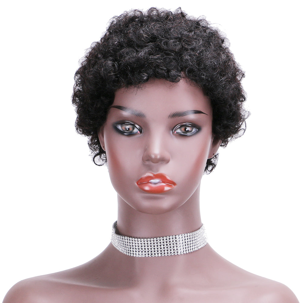 Pixie Cut wig 100%Human Hair Curl Short Wigs Layered Wigs Full Machine Made Wig item#9044