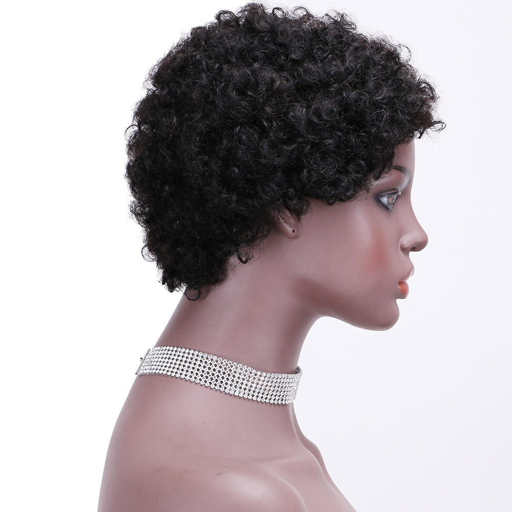 Pixie Cut wig 100%Human Hair Curl Short Wigs Layered Wigs Full Machine Made Wig item#9044