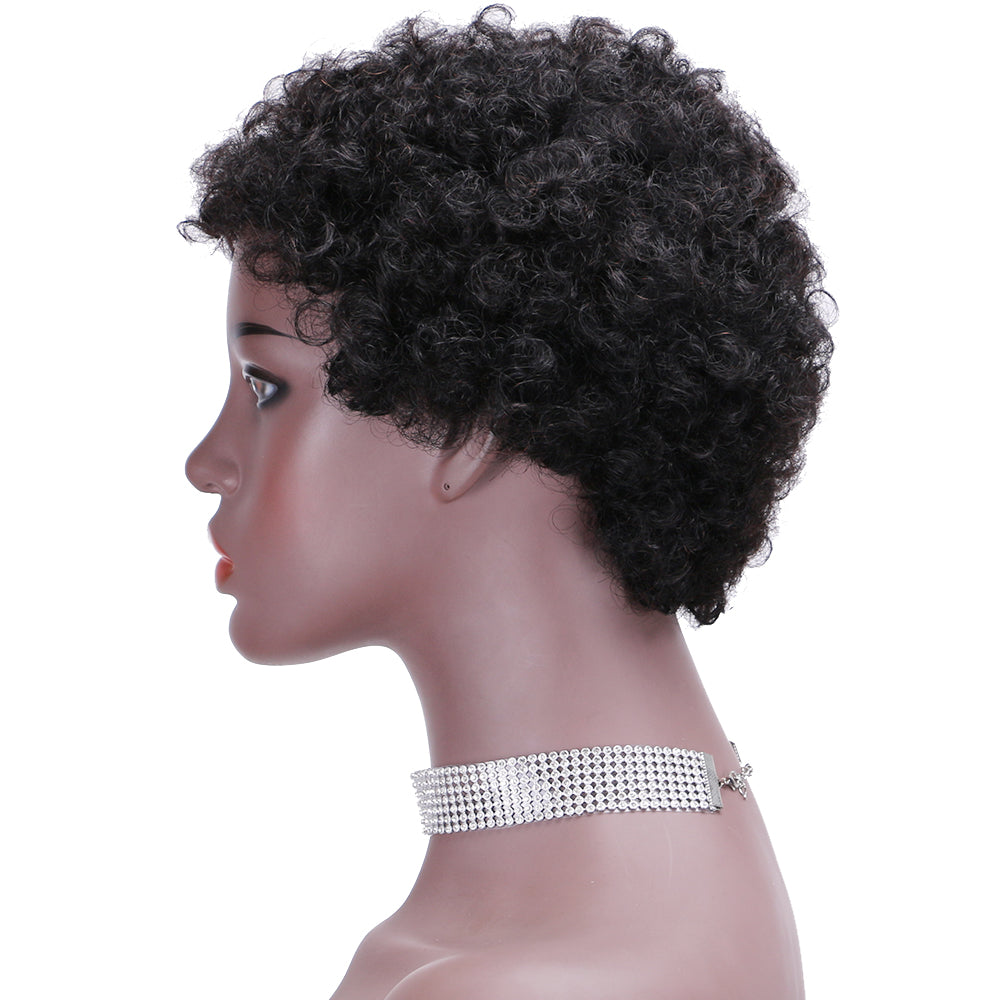 Pixie Cut wig 100%Human Hair Curl Short Wigs Layered Wigs Full Machine Made Wig item#9044