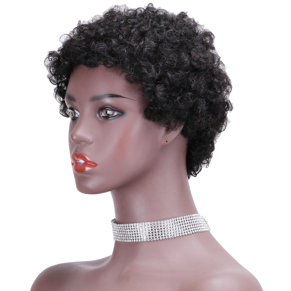 Pixie Cut wig 100%Human Hair Curl Short Wigs Layered Wigs Full Machine Made Wig item#9044