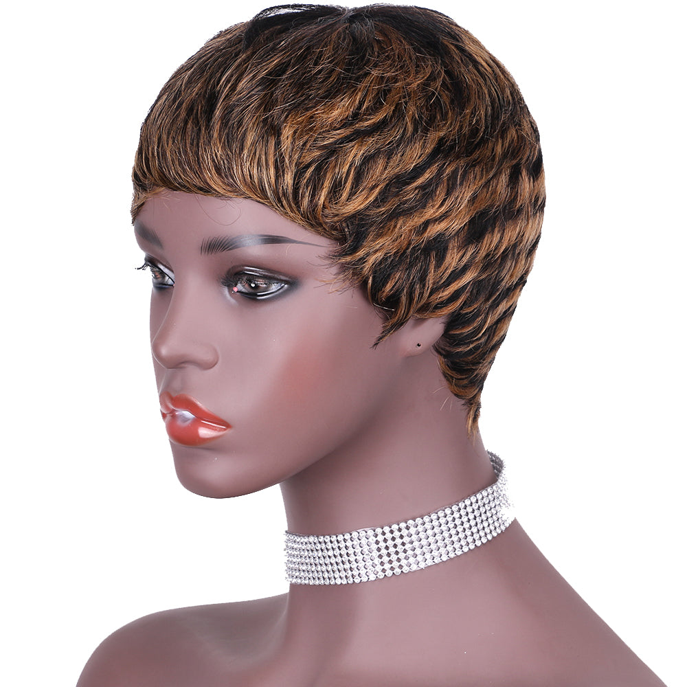 Pixie Cut wig 100%Human Hair Short Wigs Layered Wigs Full Machine Made Wig item#9047