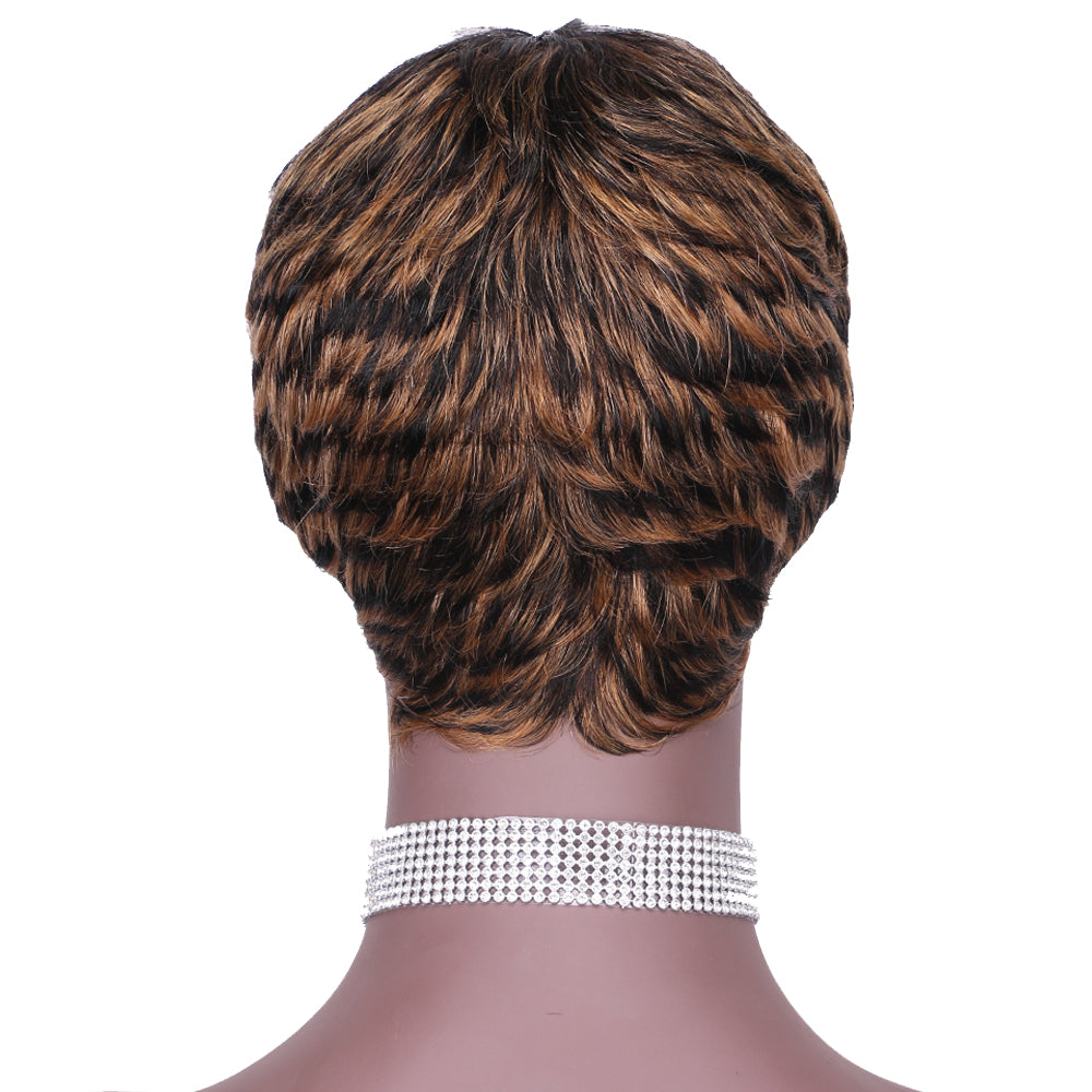 Pixie Cut wig 100%Human Hair Short Wigs Layered Wigs Full Machine Made Wig item#9047