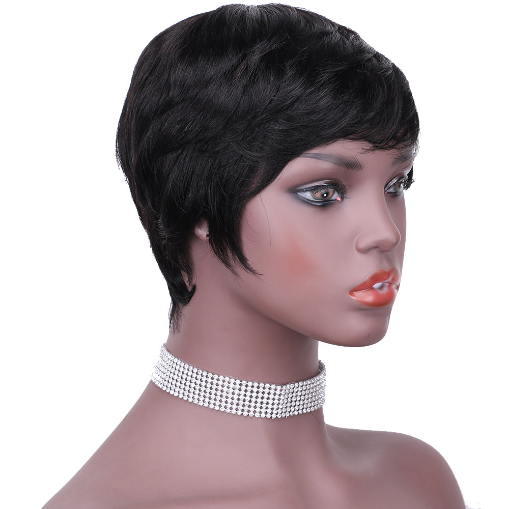 Pixie Cut wig 100%Human Hair Short Wigs Layered Wigs Full Machine Made Wig  item#9069