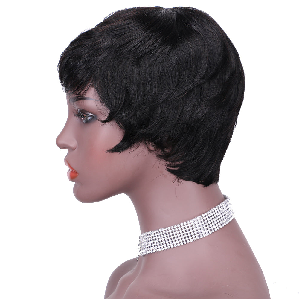 Pixie Cut wig 100%Human Hair Short Wigs Layered Wigs Full Machine Made Wig  item#9069