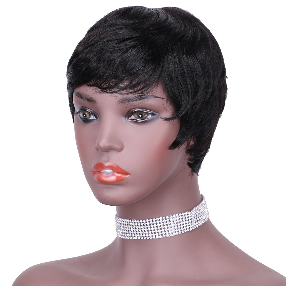 Pixie Cut wig 100%Human Hair Short Wigs Layered Wigs Full Machine Made Wig  item#9069